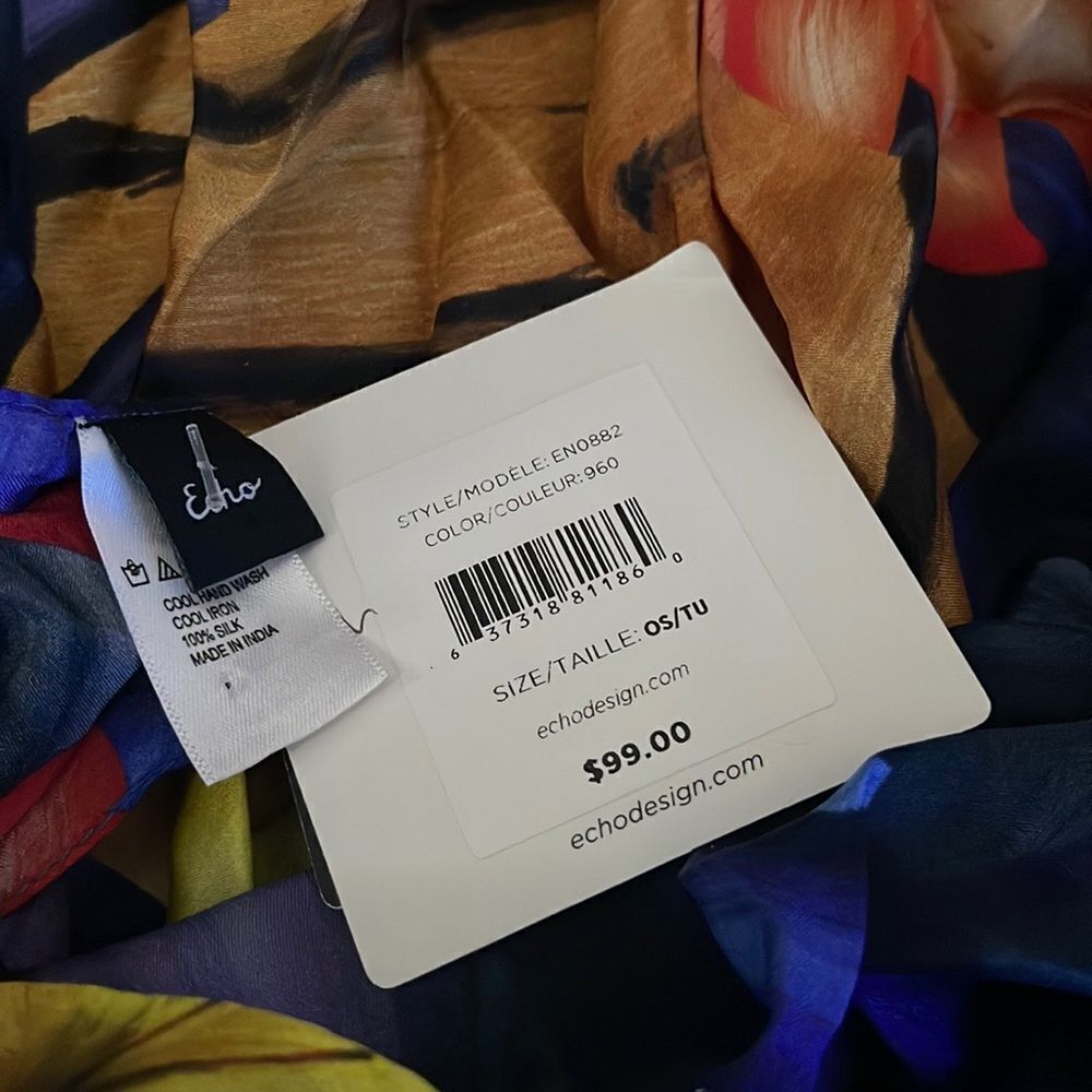 ECHO Design Tiger Silk Scarf NEW